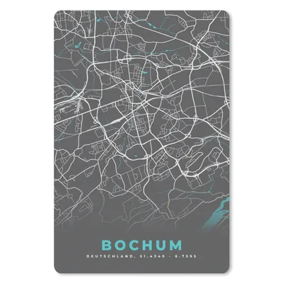 Produktbild von MuchoWow® Mauspad Mousepad Karte - Bochum - Blau - Stadtplan - Deutschland 40x60 cm - Mousepads - Maus Mat - Pad - Mausunterlage - Schreibtisch Accesoire