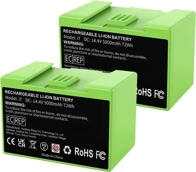 Produktbild von Wiederaufladbare Batterie, 14,4V, 5000mAh Kapazität, 2Pack 5000mAh, 14.4 V