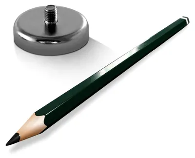 Produktbild von Neodym Topfmagnet mit Außengewinde 6 Kg bis ca. 164 Kg, D16-75mm, vernickelt