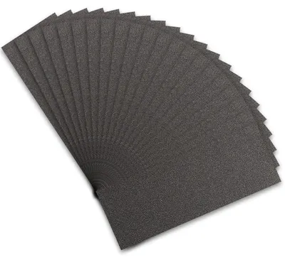 Productafbeelding van Schuurpapier set, 180 korrelgrootte, 21 stuks, geschikt voor nat en droog gebruik, siliciumcarbide, 23 x 9 cm
