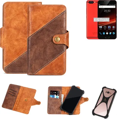 Produktbild von K-S-Trade Handy-Hülle Schutz-Hülle Bookstyle Case Wallet-Case kompatibel mit UMIDIGI Z1 Pro Handy Cover Bumper Kantenschutz Smartphone dunkelbraun