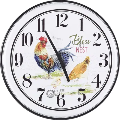 Produktbild von BELIANI Wanduhr Metall Bunt ø 48 cm Rund Hahn Landhaus Stil Küchenuhr