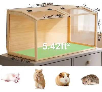 Image de Cage pour hamster, construction résistante aux morsures, intérieur spacieux, L