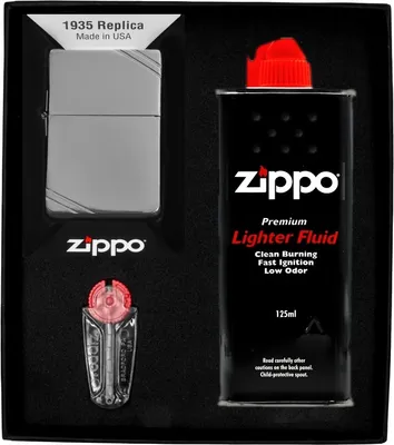 Produktbild von ZIPPO Feuerzeug REPLICA 1935 MIT SCHRÄGSCHRIFTZUG Geschenkset Nr. 1