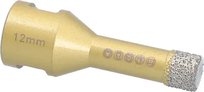 Produktbild von Diamantbohrkrone Ø 12 mm Winkelschleifer M14-Aufnahme Fliesen Feinsteinzeug Marmor Granit Keramikfliesen Steinzeug Kunststoff Tonrohr Klinkerriemchen Diamantbohrer Fliesenbohrer Trockenbohrer