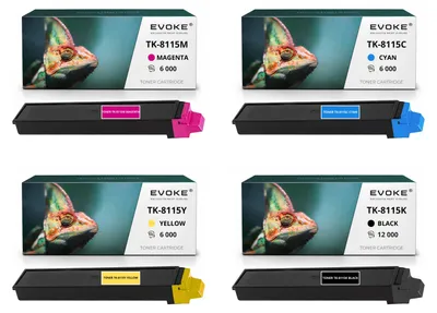 Obrázok produktu pre Kompatibilná tonera Evoke pre tlačiarne Kyocera TK-8115 TK8115, 4 ks (CMYK): čierna, azúrová, purpurová, žltá, výtlačnosť 30000 strán, pre modely ECOSYS M8124cidn, M8130cidn, M8130cin