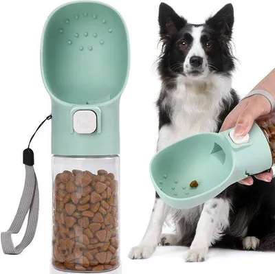 Image de Distributeur de nourriture pour chien avec clicker, vert, 280 g