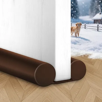 Image de MAXTID, coupe-courant large de couleur marron, de 76,2 cm de long, idéal pour les petites portes de chambre