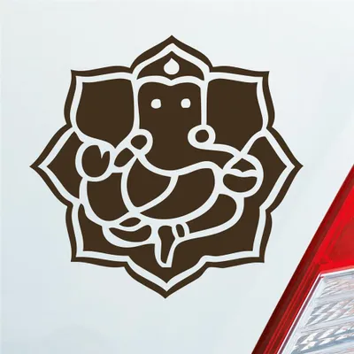 Produktbild von Auto Aufkleber Buddhismus Elefant Ganesha Buddha Asien 10x10 cm Braun Sticker Heckscheibenaufkleber