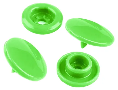 50 Set farbenfrohe Druckknöpfe rund 12mm neongrün