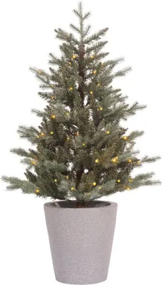 Produktbild von Künstlicher Weihnachtsbaum 120 cm mit Beleuchtung und Topf Tannenbaum Christbaum Weihnachtsdeko