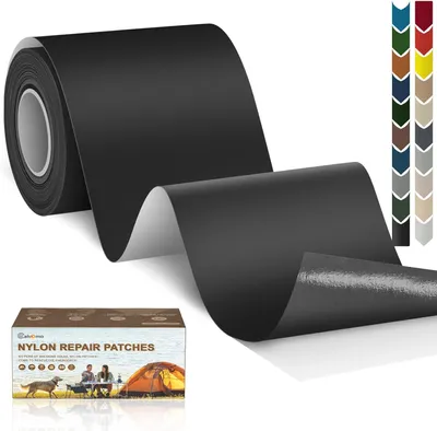 Immagine prodotto di Toppe autoadesive per la riparazione del nylon, dimensioni 7,5 x 200 cm, impermeabili, adatte per giacche e tende