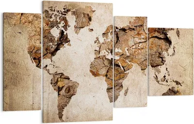 Produktbild von Bild auf Leinwand - Leinwandbild - Karte Welt modern - 120x70cm - Wand Bild - Wanddeko - Wandbilder - Leinwanddruck - Bilder - Kunstdruck - Wanddekoration - Leinwand bilder - Wandkunst - DL120x70-3590