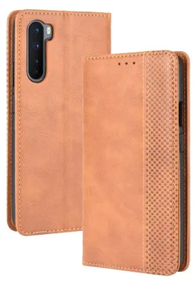 Produktbild von OnePlus Nord Hülle - Coverup Vintage Style Klapphülle - Braun