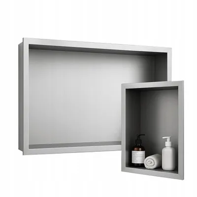 Produktbild von Hängeregal Wandregal Duschnische Duschregal Chromisch 45x30x7 cm Sillber