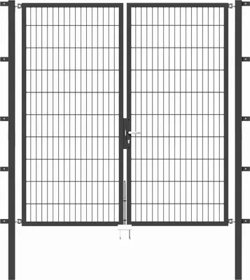 Produktbild von Alberts Doppeltor Flexo mit Zubehör, zum Einbetonieren, anthrazit, Breite 200 cm, Höhe 200 cm