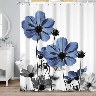 Immagine prodotto di Tenda da doccia con motivo floreale, 120 x 200 cm, impermeabile, per il bagno