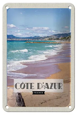 Produktbild von Blechschild Reise 12x18cm Cote d'Azur Frankreich Reiseziel Dekoration