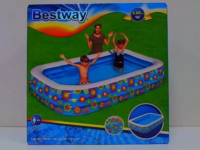 Zdjęcie produktu dla Bestway 54121, Basen nadmuchiwany, 1161 l, Prostokątny, 6 lat(a), Winyl, Wielobarwny