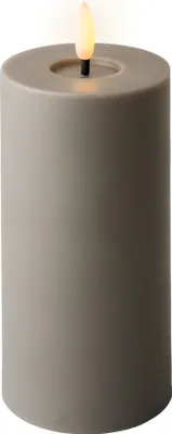 Produktbild von LED Kerze mit Timer Outdoor 7x17cm Kunststoff Grau / Warmweiß