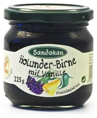 Produktbild von Holunder-Birne Fruchtaufstrich mit Vanille (225 g)