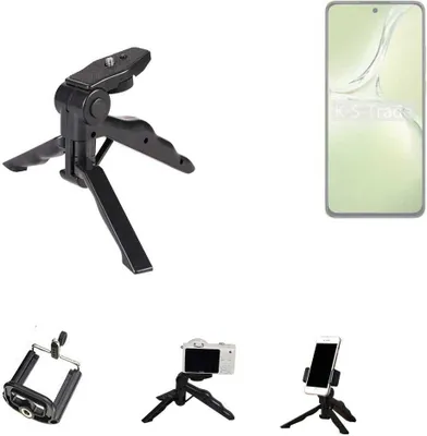 Produktbild von K-S-Trade Stativ Tisch-Ständer Dreibein Handy-Stativ Ständer kompatibel mit Oppo K12x 5G CPH2667 Mini-Stativ Smartphone Tripod Handy-Stativ aus