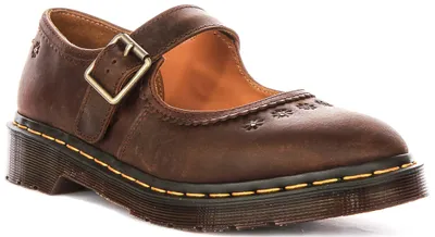 Produktbild von Dr. Martens Mary Jane Flower in Dunkelbraun für Damen – Größe 6,5 UK – 40 EU – 8,5 US / Dunkelbraun