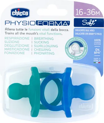 Immagine prodotto di Chicco Gommotto Silicone Azzurro 16-36 Mesi 2 Pezzi