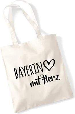 Produktbild von Huuraa Jutebeutel Bayerin mit Herz 10 Liter Natural Baumwolle Tasche Geschenkidee