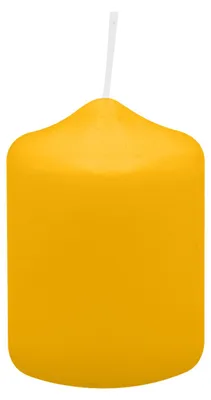 Produktbild von Spitzkopf Stumpen Kerzen Goldgelb 8 x Ø 6 cm, 12 Stück