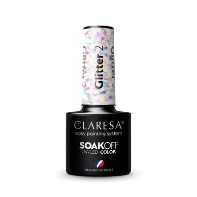 Obrázok produktu pre Claresa Soak Off UV/LED Glitter Lak v hybrydnom odtieni, 2 5g