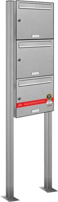 Produktbild von 3er Edelstahl Standbriefkasten Anlage Freistehend