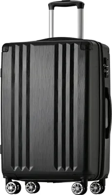 Produktbild von Hartschalen-Koffer, Rollkoffer, Reisekoffer, Handgepäck 4 Rollen, ABS-Material, TSA Zollschloss, 76.5*50.5*31.5, schwarz