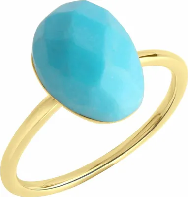 Produktbild von Jamelli Ring 925/- Sterling Silber gelb 052 (16,6) Türkis türkis 300270126J-V