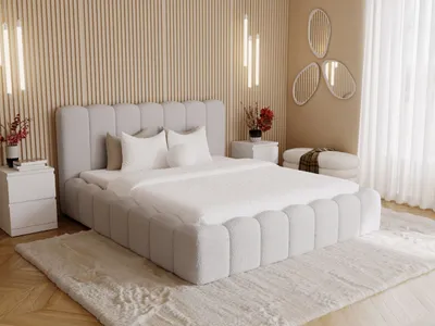 Produktbild von GrainGold Polsterbett Smile 160x200 cm - Bett 160x200, Polsterbett mit Bettkasten und Lattenrost - Hellgrau (Anthology 15)