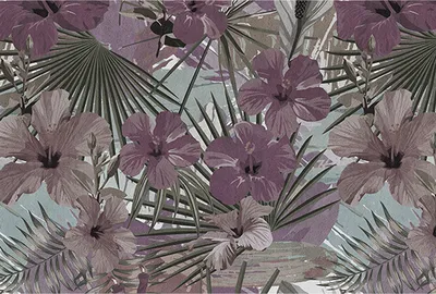 Produktbild von Tadessi Fototapete | Blumen | 4.00 m x 2.70 m | Lila | Grün | Wandbild | Digitaldruck