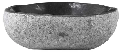 Image de Lavabo vidaXL ovale gris (32-37) x (27-30) x 12 cm, aspect pierre de rivière