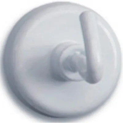 Image de MAUL Aimant rond 5 pièces 3 kg Acier Métal Ferrite avec crochet 3,6 x 2,5 x 2,5 cm blanc