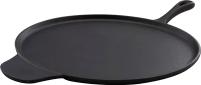 Produktbild von Gusseisen Crêpes und Pizza Pfanne - Ø 30 cm - Eisenpfanne massiv für Herd Ofen und Grill mit Griff