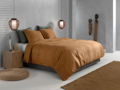Productafbeelding van Zohome Dekbedovertrek Satinado Cognac Brown 260x200-220 cm