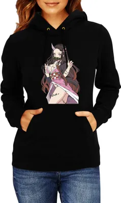 Zdjęcie produktu dla Damska Bluza Z Kapturem Demon Anime Slayer Kimetsu No Yaiba Nezuko Kamado 16, Lady M / Czarny