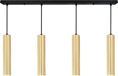 Immagine prodotto di Lampada a sospensione quadrupla lineare - Design minimalista con tubi da 30 cm - Attacco GU10 - Oro