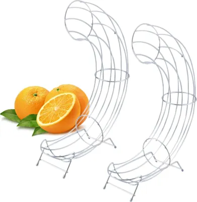 Immagine prodotto di Novaliv set di 2 pratici dispenser per arance 9x44x32cm porta arance a spirale in acciaio 9x44x32cm alternativa elegante e robusta alla fruttiera dispenser per frutta porta arance porta arance porta arance