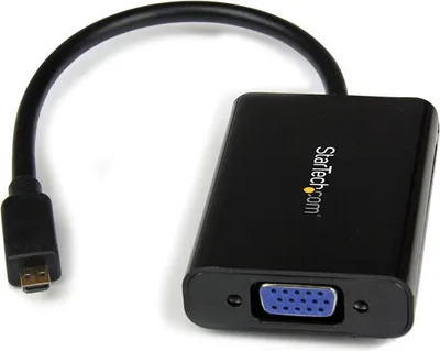 Zdjęcie produktu dla StarTech.com MCHD2VGAA2, 1920 x 1080 px, 1080p, 60 Hz, Czarny, Aktywny konwerter video, 0 - 60 °C