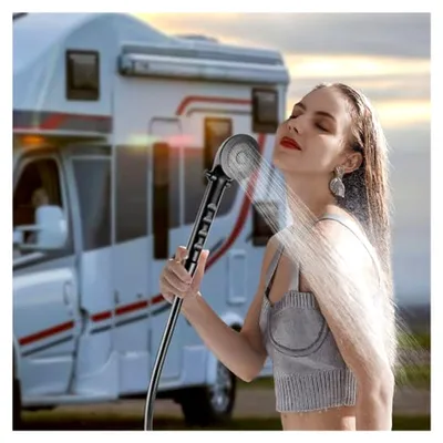 Produktbild von Universal Duschbox Für Wohnmobile Und Boote, Hochwertiges RV Duschset Mit Schloss, Direkter Ersatz Für 34.46 * 21.98cm Einbau, Schwarz, Stoßfest Und UV-Beständig