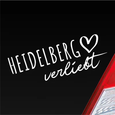 Produktbild von Auto Aufkleber Heidelberg verliebt Herz Stadt Heimat Liebe Car 19x7 cm Weiss Matt Sticker Heckscheibenaufkleber