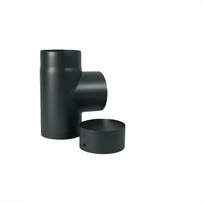 Obrázok produktu pre T-kus + zátka na odvod kondenzátu čierna - priemer 150 mm
