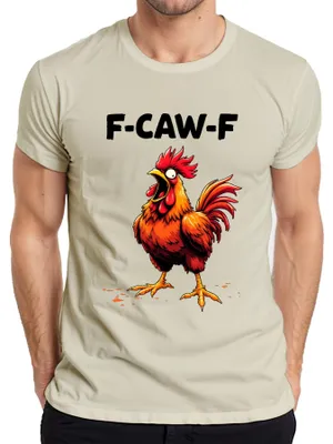 Obrázok produktu pre F-CAW-F Scream Rooster vtipný humor meme kohút karikatúra darček pánske tričko, príroda, 3XL