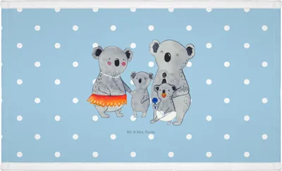 Produktbild von Mr. & Mrs. Panda Handtuch Koala Familie - Blau Pastell - Geschenk, Frotteehandtuch, Muttertag, Koalas, Händehandtuch, Flauschtuch, gesichtshandtuch, Family, Kinder, Papa
