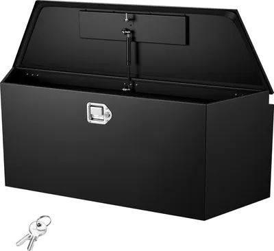 Produktbild von VEVOR Deichselbox Truckbox 1245 x 353 x 470 mm aus Stahl, 50 kg Belastbare Werkzeugaufbewahrungsbox mit Schloss & Schlüsseln, Anhängerbox für Pickup-Ladeflächen Wohnmobile SUVs Geländewagen, Schwarz